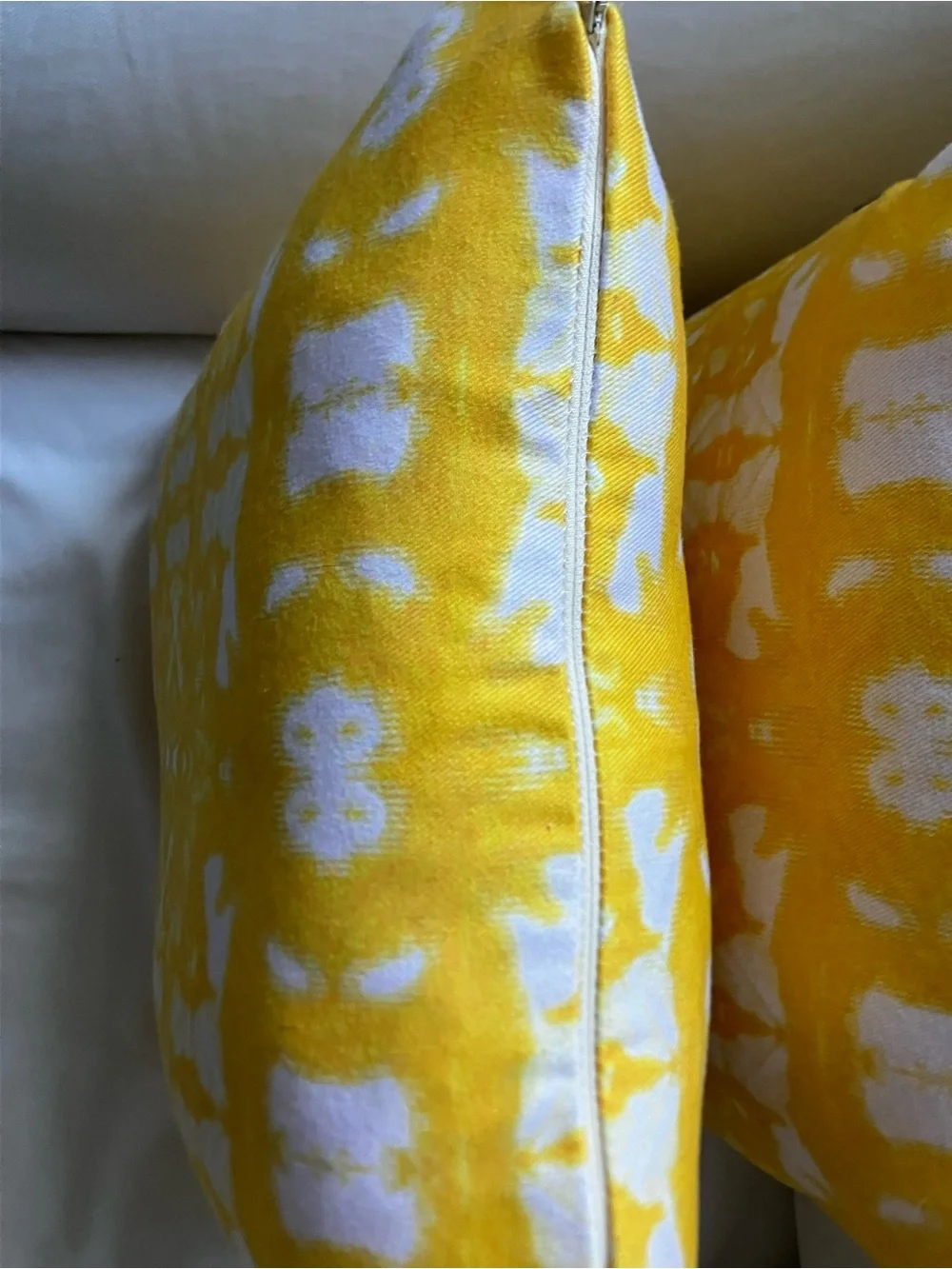 Society6 Yellow and White Abstract Pattern Throw Pillows